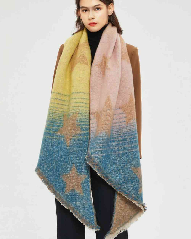 BEAUTIFUL I AM Raw Hem Polyester Scarf