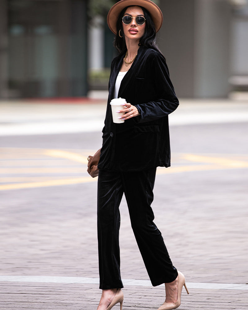 BEAUTIFUL I AM Long Sleeve Blazer and Pants Set
