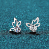 BEAUTIFUL I AM 1 Carat Moissanite Jewelry Butterfly Shape Earrings