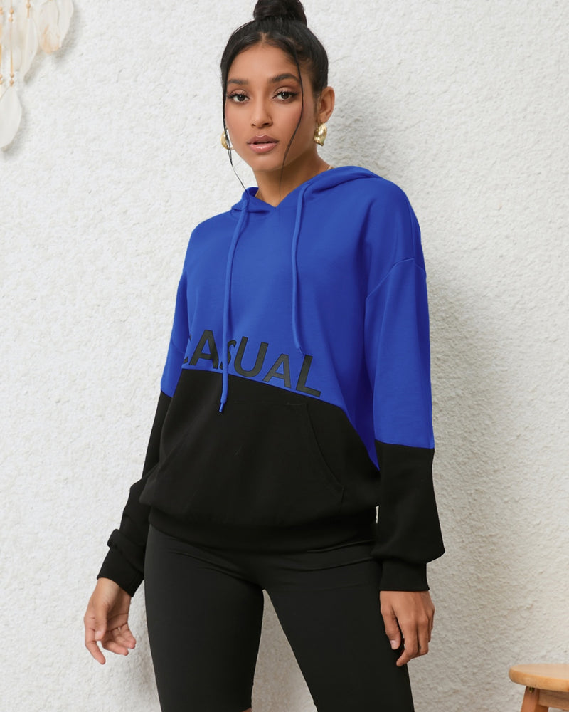 BEAUTIFUL I AM CASUAL Graphic Two-Tone Hoodie