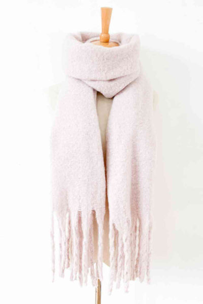 BEAUTIFUL I AM Fringe Detail Polyester Scarf