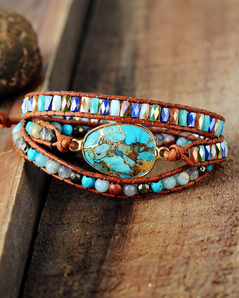 BEAUTIFUL I AM Triple-Layer Natural Stone Bracelet Jewelry