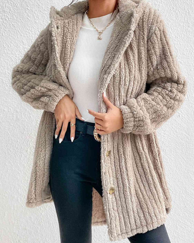 BEAUTIFUL I AM Button Down Hooded Jacket Coat