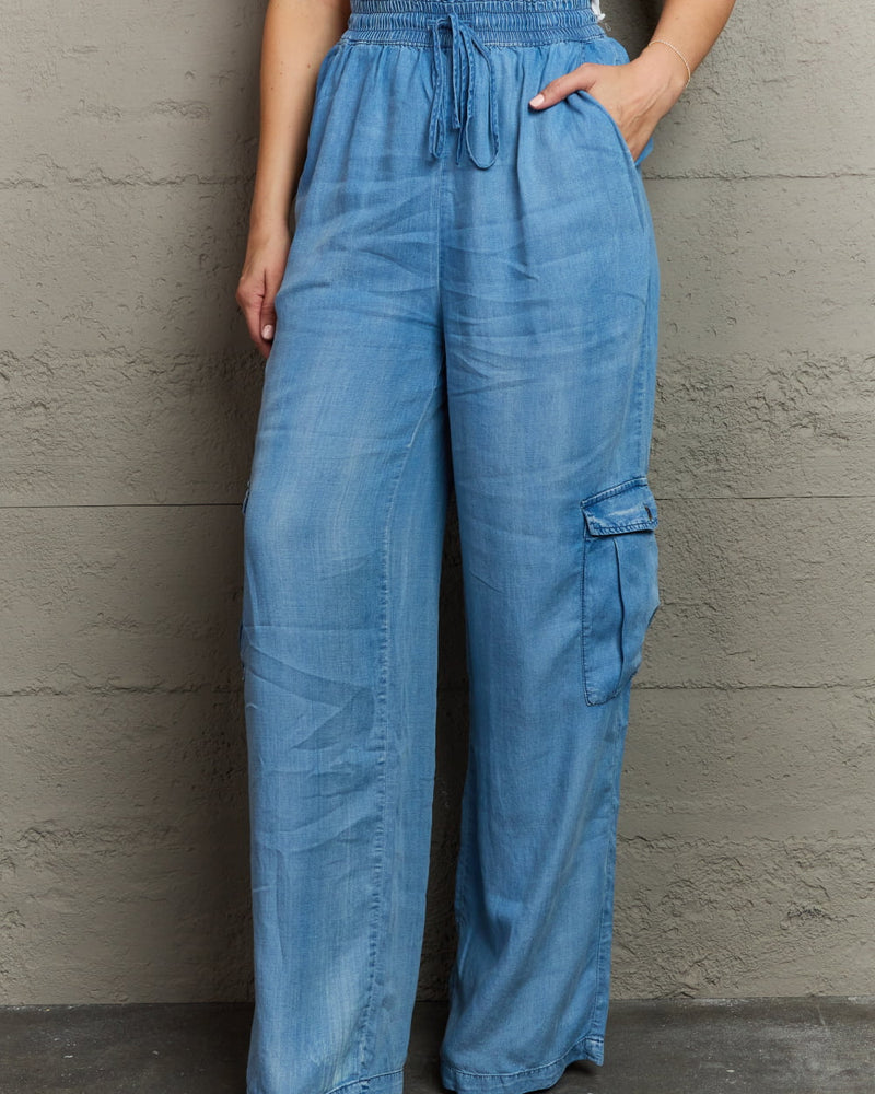BEAUTIFUL I AM GeeGee Out Of Site Full Size Denim Cargo Pants