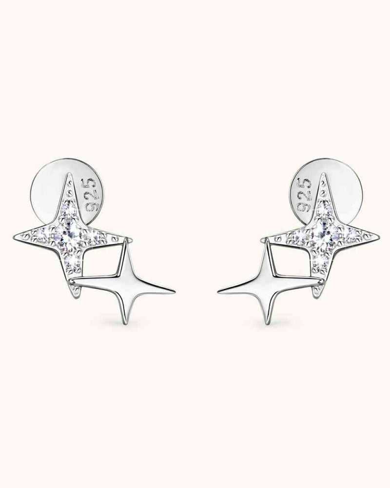 BEAUTIFUL I AM Moissanite Jewelry 925 Sterling Silver Star Shape Earrings