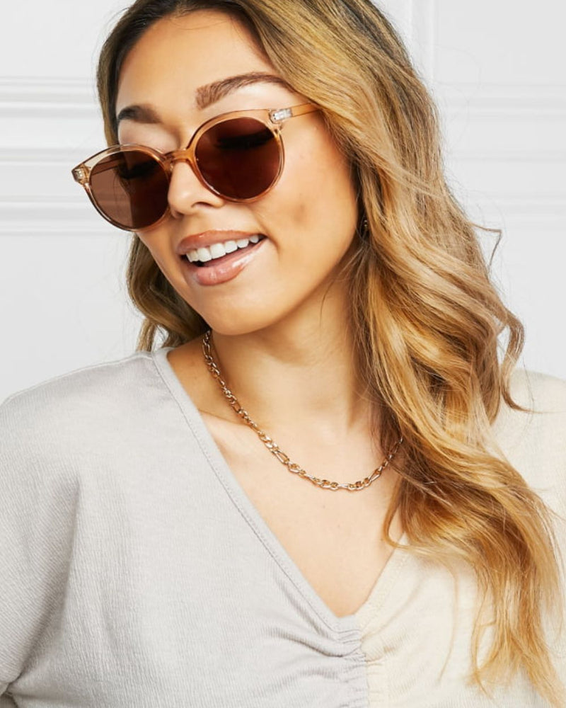 BEAUTIFUL I AM Round Full Rim Polycarbonate Frame Sunglasses