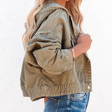 BEAUTIFUL I AM Hooded Dropped Shoulder Denim Jacket