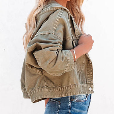 BEAUTIFUL I AM Hooded Dropped Shoulder Denim Jacket