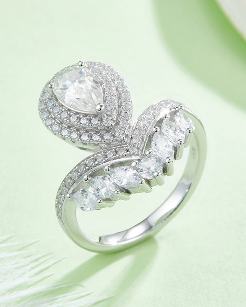 BEAUTIFUL I AM 1 Carat Moissanite Jewelry 925 Sterling Silver Crown Ring