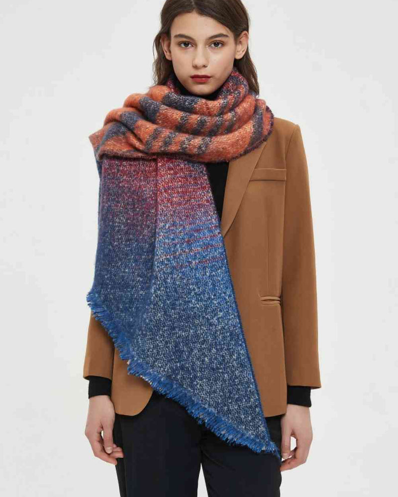 BEAUTIFUL I AM Raw Hem Polyester Scarf