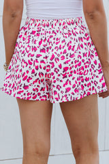 BEAUTIFUL I AM Leopard Print Elastic Waist Shorts
