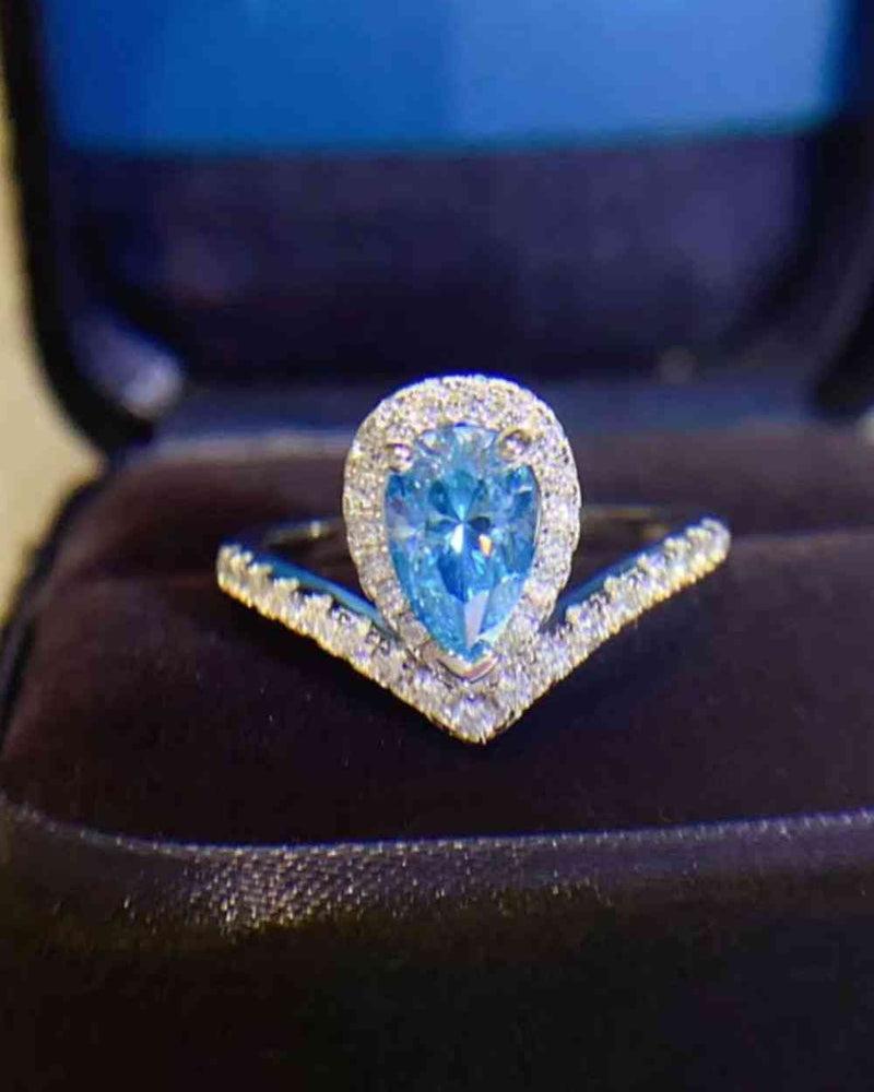 BEAUTIFUL I AM 1 Carat Pear Shape Moissanite Jewelry Heart Ring