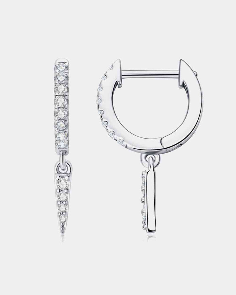 BEAUTIFUL I AM Moissanite Jewelry 925 Sterling Silver Huggie Drop Earrings
