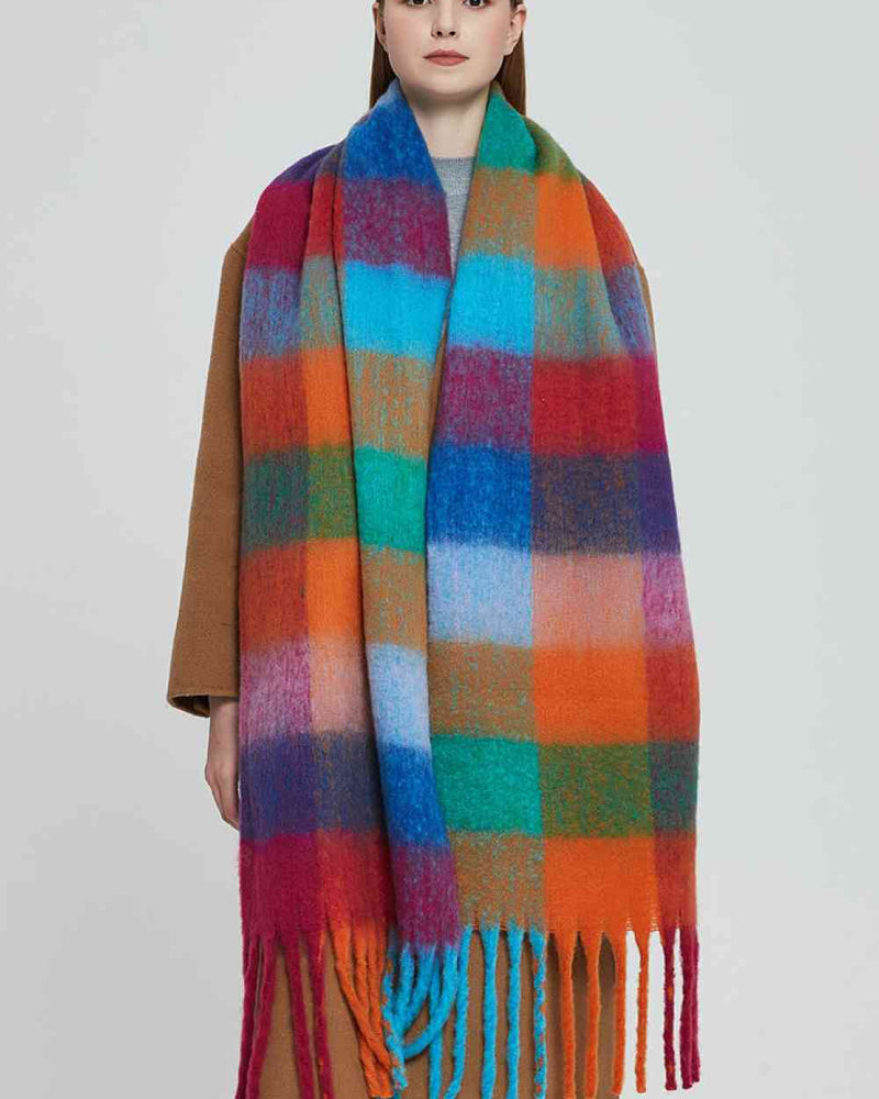 BEAUTIFUL I AM Fringe Detail Polyester Scarf