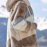 BEAUTIFUL I AM Color Block Zip-Up Hooded Jacket