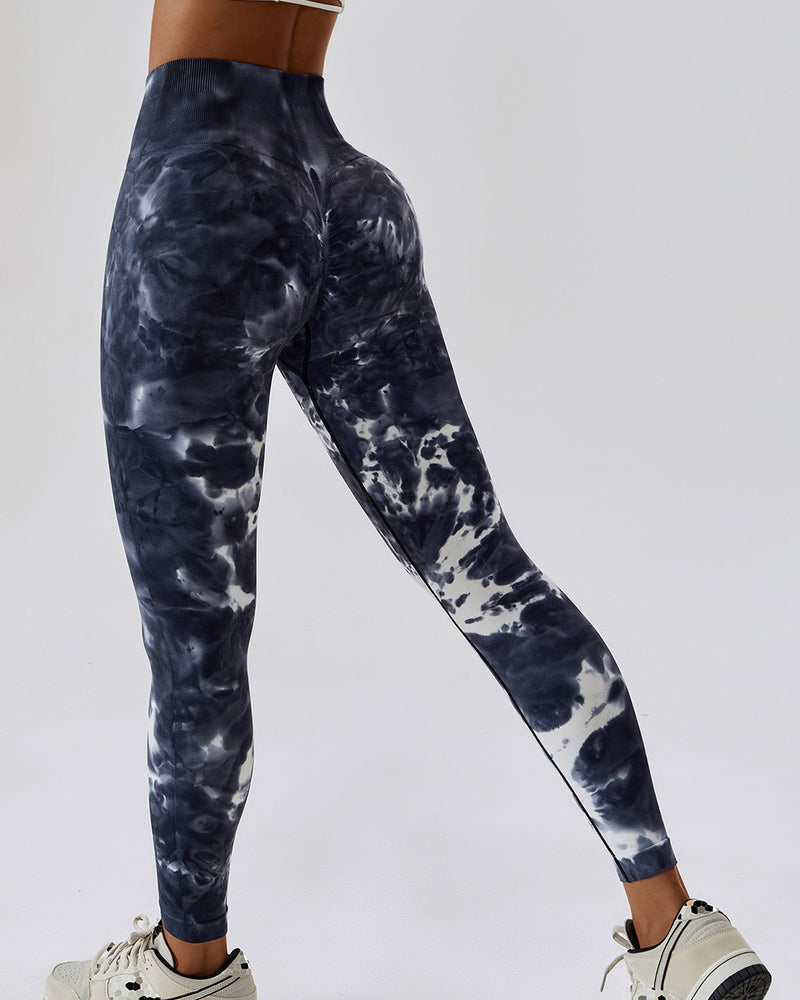 BEAUTIFUL I AM High Waist Tie-Dye Long Sports Pants Active Wear