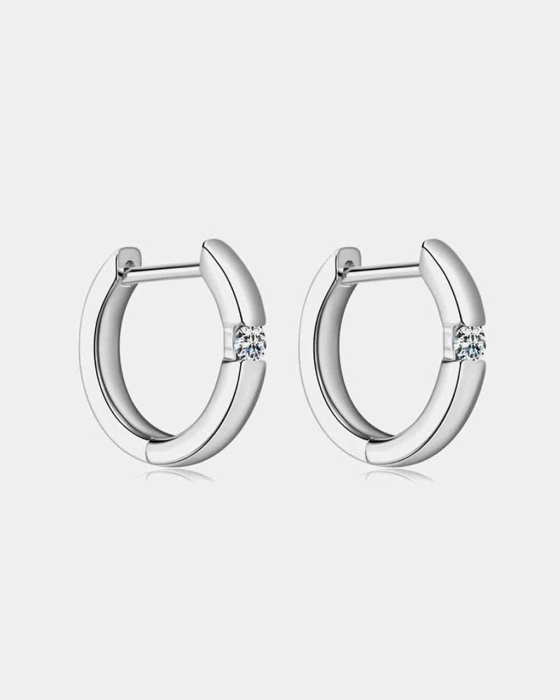 BEAUTIFUL I AM Moissanite Jewelry 925 Sterling Silver Huggie Earrings