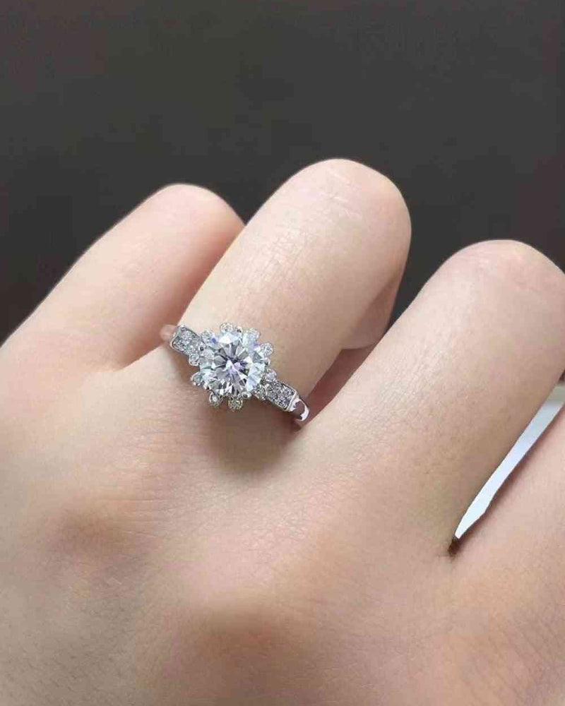 BEAUTIFUL I AM 1 Carat Moissanite Jewelry 925 Sterling Silver Ring