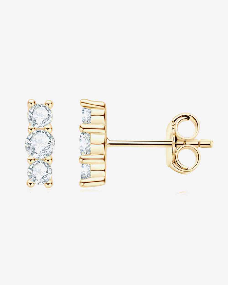 BEAUTIFUL I AM Heartbeat Rhythm 925 Sterling Silver Moissanite Jewelry Stud Earrings