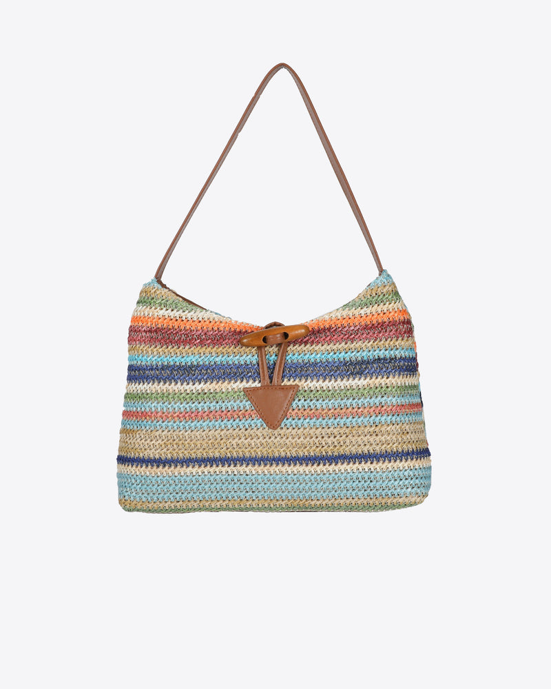 BEAUTIFUL I AM Multicolored Straw Shoulder Bag