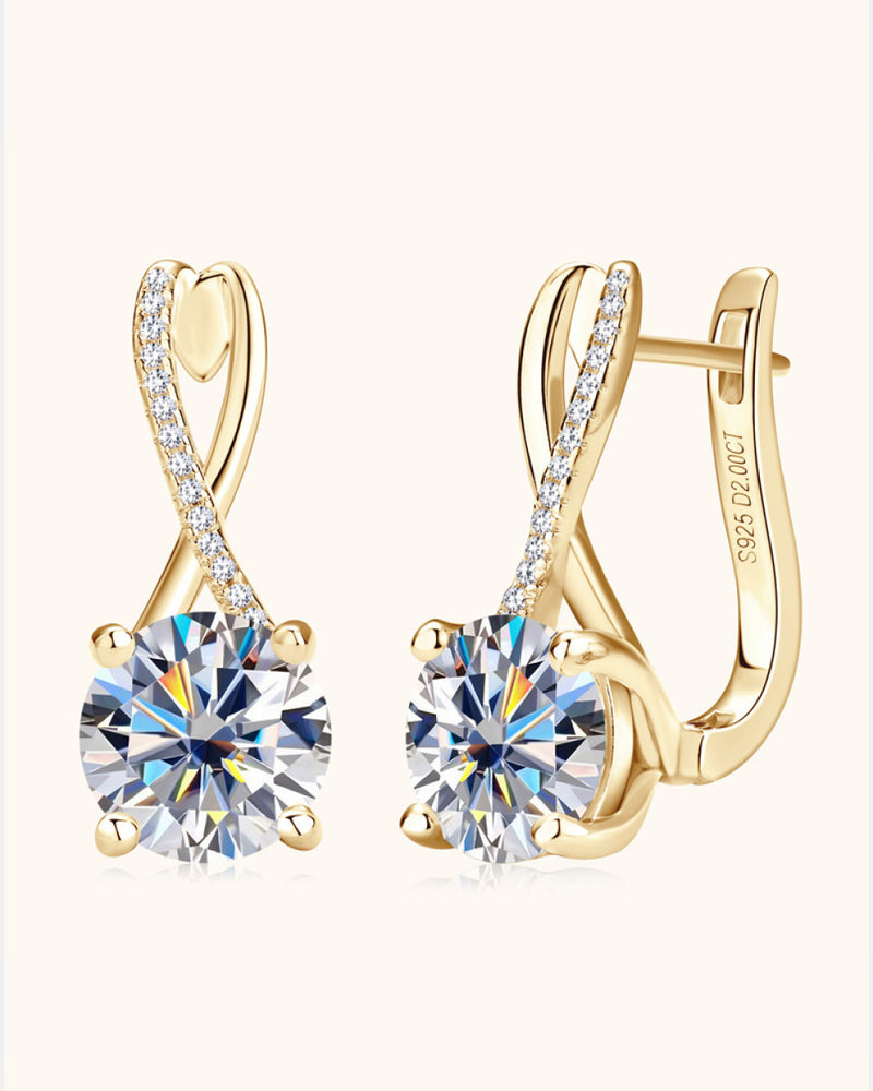 BEAUTIFUL I AM 4 Carat Moissanite Jewelry 925 Sterling Silver Earrings