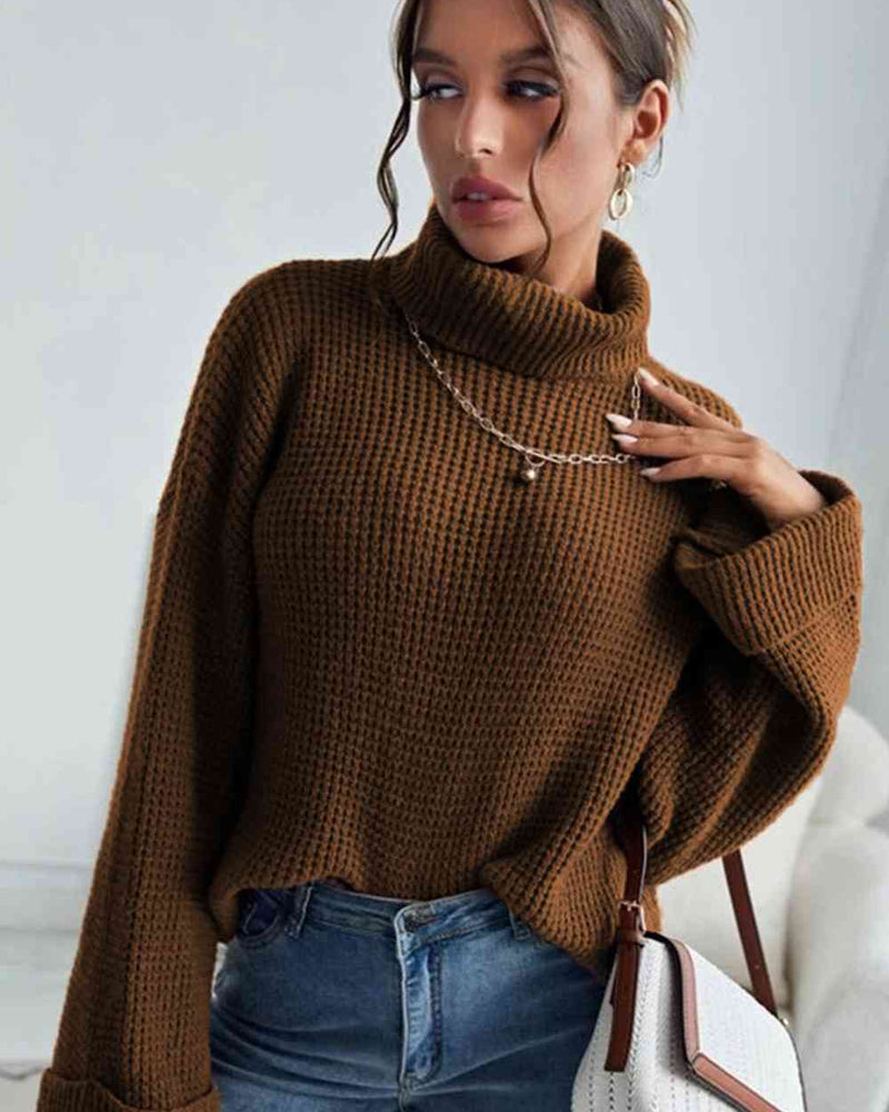 BEAUTIFUL I AM Turtleneck Long Sleeve Sweater