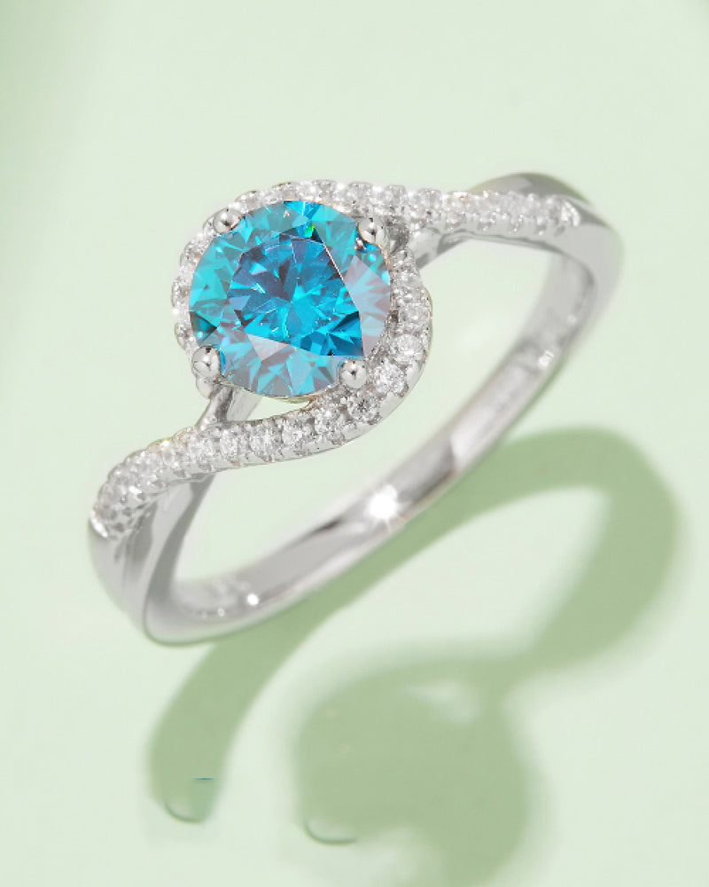 BEAUTIFUL I AM 1 Carat Moissanite Jewelry Contrast 925 Sterling Silver Ring