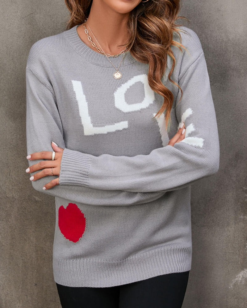 BEAUTIFUL I AM LOVE Round Neck Sweater