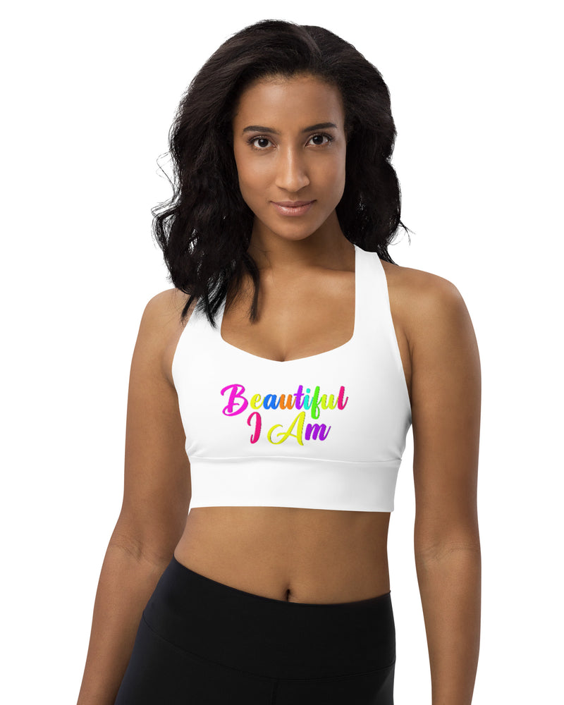 BEAUTIFUL I AM Womens Longline Sports Bra