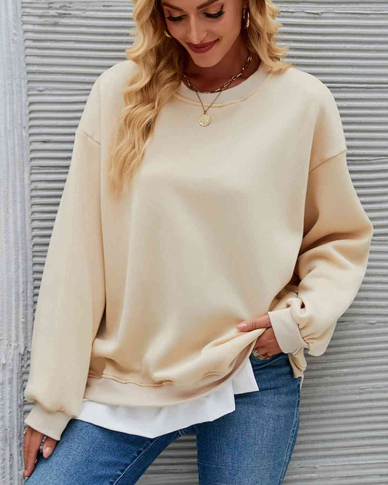 BEAUTIFUL I AM Round Neck Drop Shoulder Sweatshirt