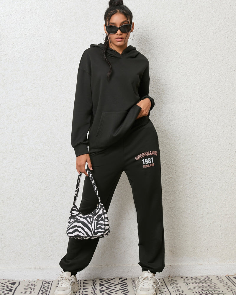 BEAUTIFUL I AM Graphic Hoodie and Sweatpants Jogggers Set