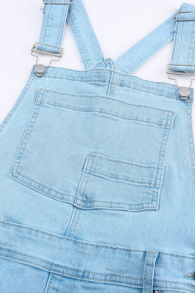 BEAUTIFUL I AM Distressed Denim Jeans Overalls with Pockets