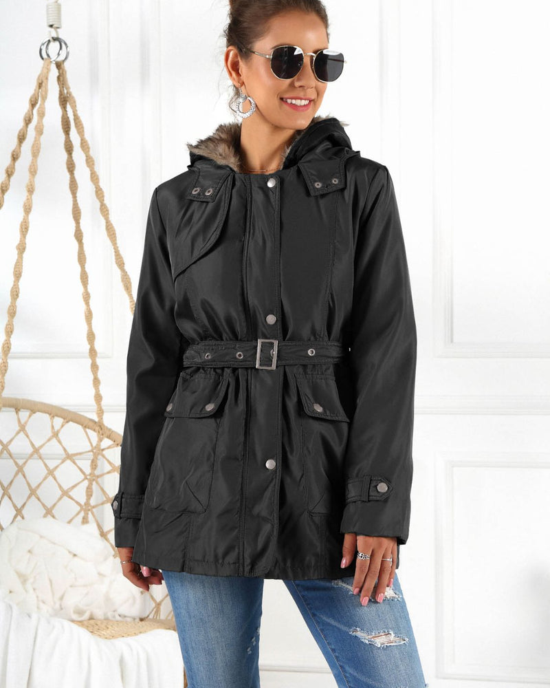 BEAUTIFUL I AM Full Size Hooded Jacket with Detachable Liner (Three-Way Wear)