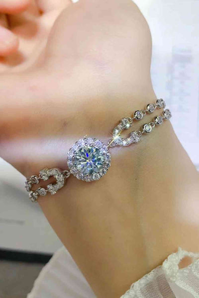 BEAUTIFUL I AM 2 Carat Moissanite Jewelry Double-Layered Bracelet