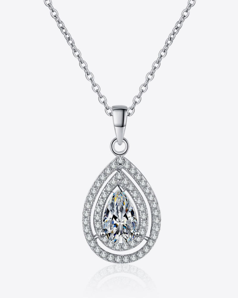 BEAUTIFUL I AM 1 Carat Moissanite Jewelry Teardrop Pendant Necklace