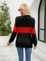 BEAUTIFUL I AM Contrast Round Neck Sweater