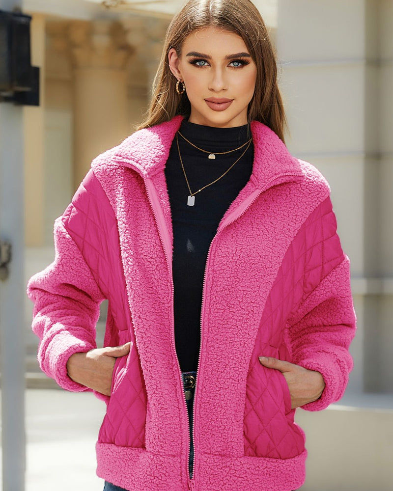 BEAUTIFUL I AM Zip-Up Collared Neck Jacket