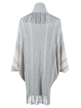 BEAUTIFUL I AM Fringe Detail Open Front Poncho