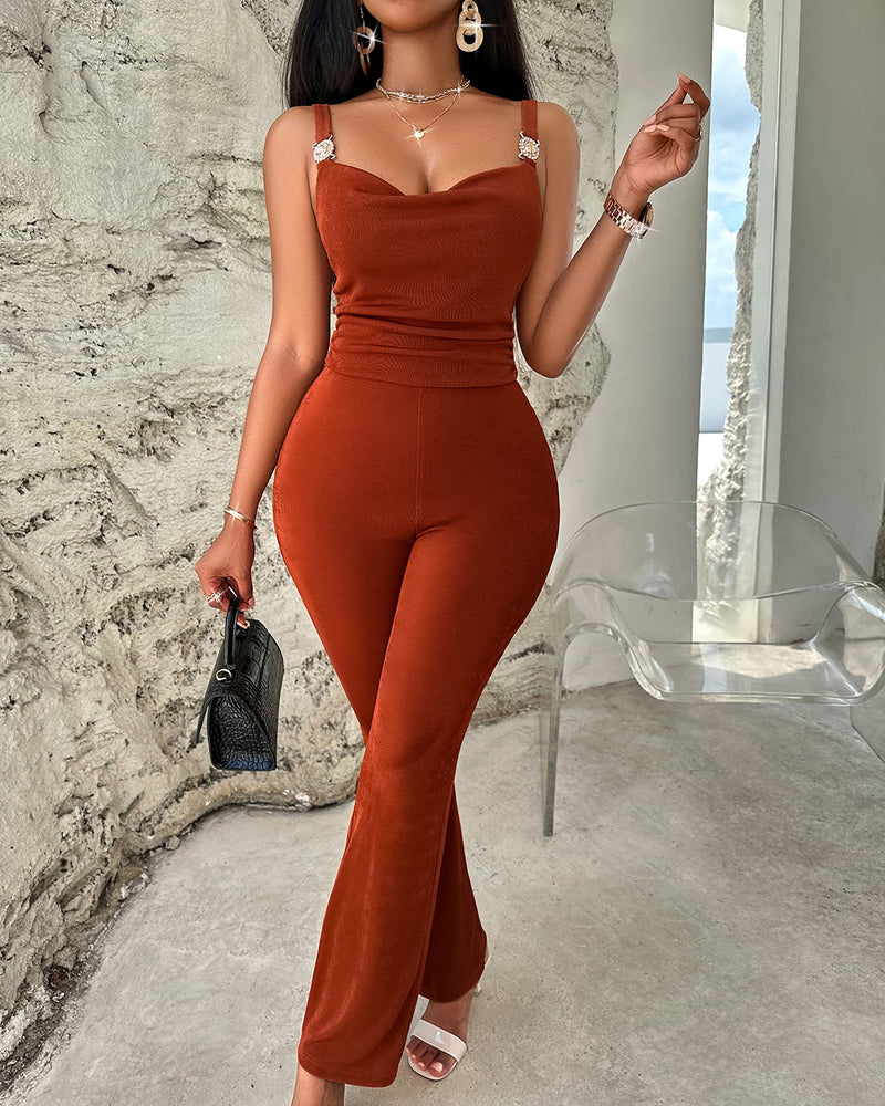 BEAUTIFUL I AM Cowl Neck Sleeveless Pants Jumpsuit