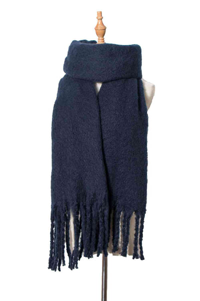 BEAUTIFUL I AM Fringe Detail Polyester Scarf