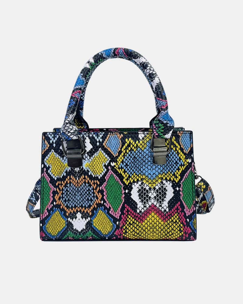 BEAUTIFUL I AM Snakeskin Print PU Leather Hand Bag