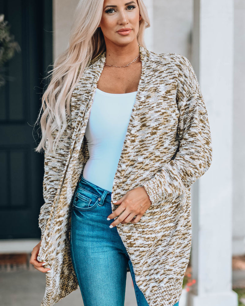 BEAUTIFUL I AM Open Front Dropped Shoulder Longline Cardigan