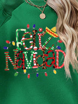 BEAUTIFUL I AM FELIZ NAVIDAD Round Neck Drop Shoulder Sweatshirt