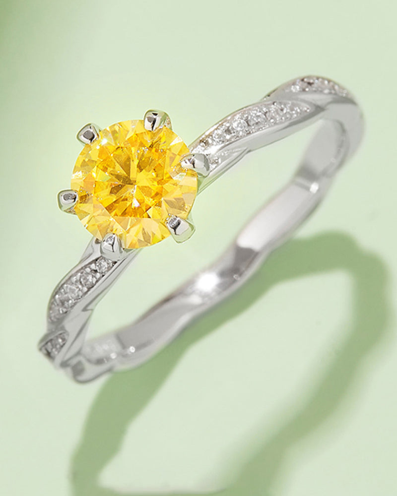 BEAUTIFUL I AM 1 Carat Moissanite Jewelry Contrast 925 Sterling Silver Ring