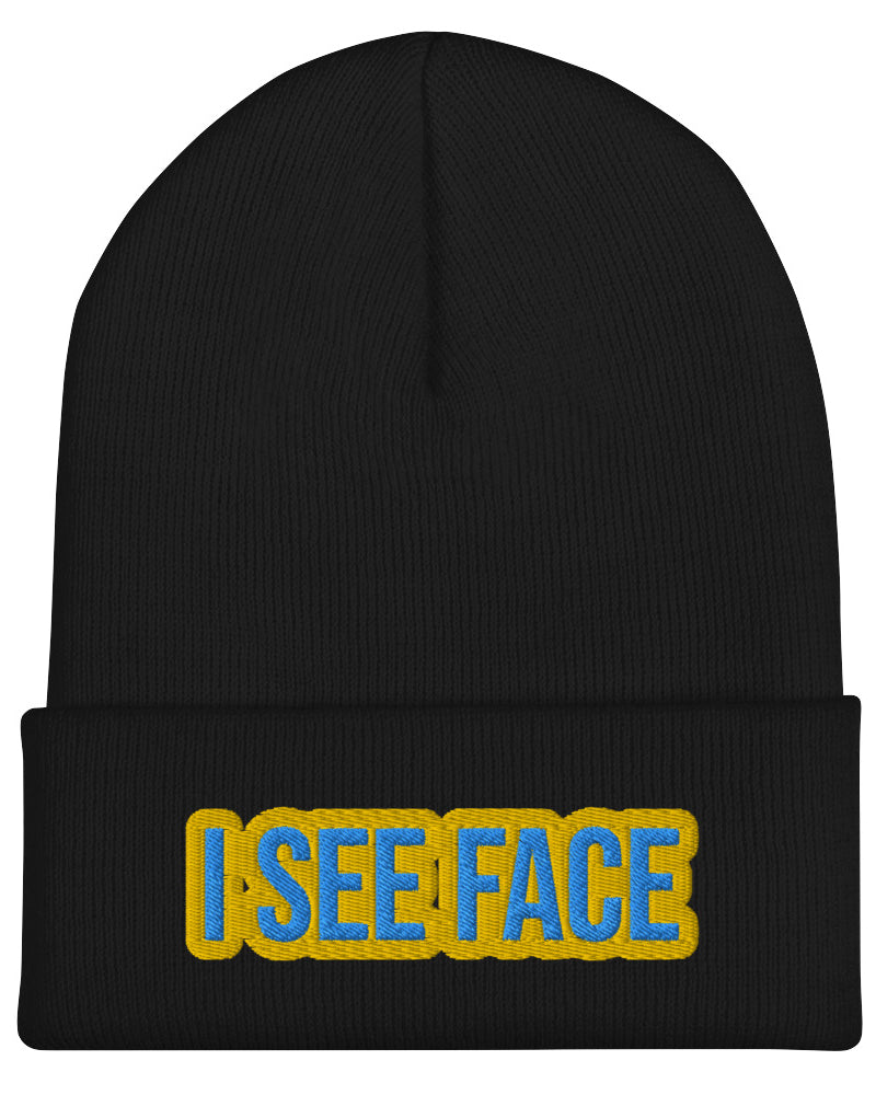EG3BEATS I SEE FACE Cuffed Beanie Hat