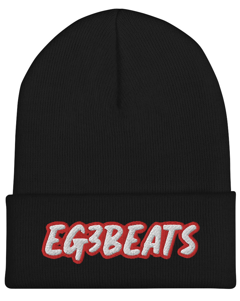 EG3BEATS RED Cuffed Beanie Hat