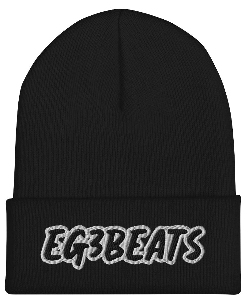 EG3BEATS BLACK Cuffed Beanie Hat
