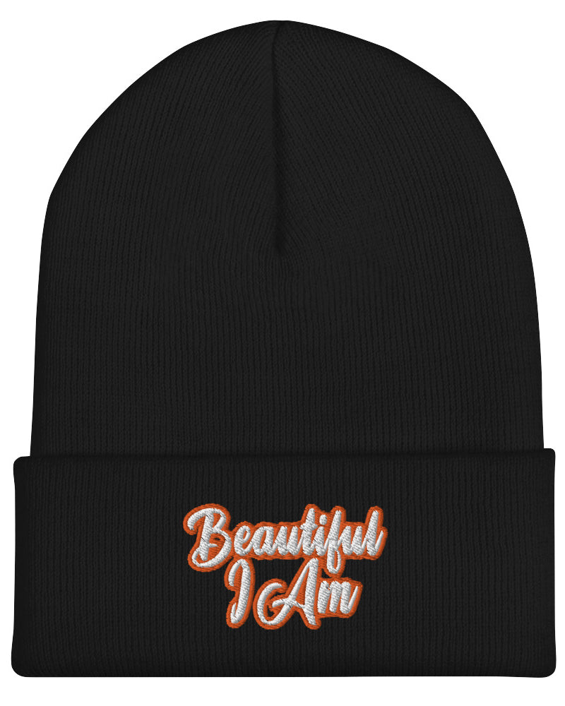 BEAUTIFUL I AM ORANGE Cuffed Beanie Hat