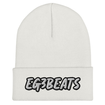 EG3BEATS WHITE Cuffed Beanie Hat