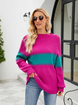 BEAUTIFUL I AM Contrast Round Neck Sweater